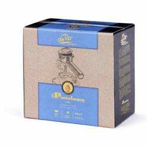 Pacote de 50 cápsulas de café expresso descafeinado Passalacqua DeUp ESE, o seu aroma rico e saboroso a qualquer hora do dia. Compre já!