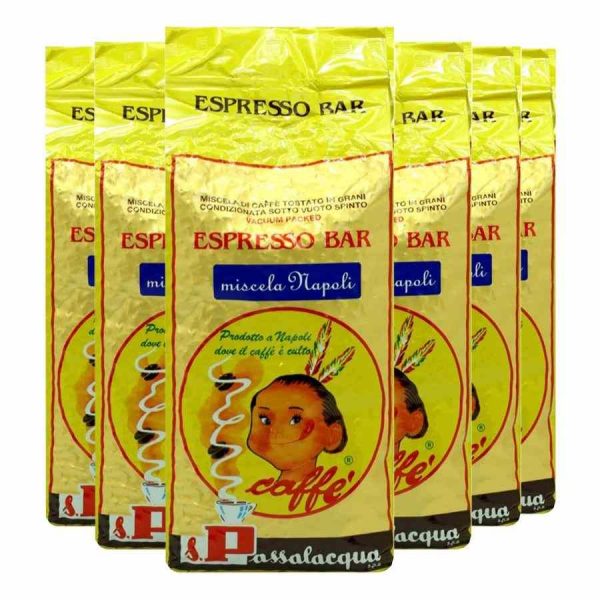 Café em Grãos Passalacqua Napoli 6 x 1 kg - Mistura de alta qualidade para os amantes de café. Compre online e desfrute de um sabor excepcional.