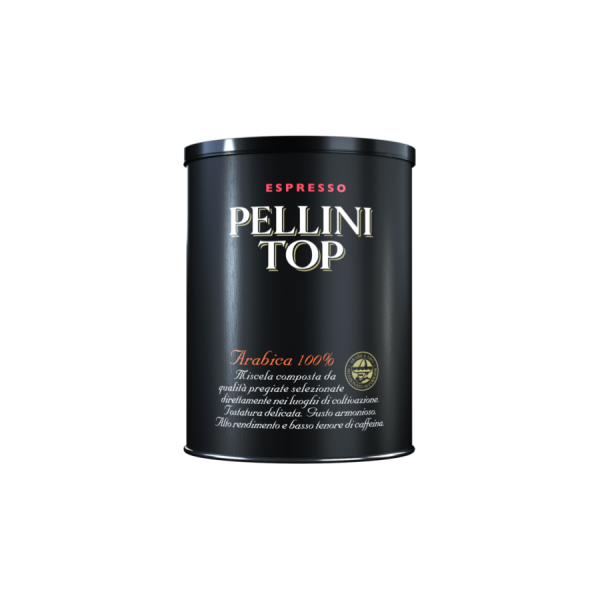 Café moído Pellini Top 100% Arábica de alta qualidade - 250g, sabor intenso e aroma irresistível para os amantes de café exigentes.