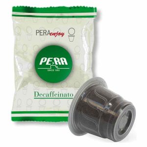 Deliciosas cápsulas de café descafeinado compatíveis com máquinas Nespresso, embalagem de 50 unidades com sabor aveludado de pêra. Aproveite!
