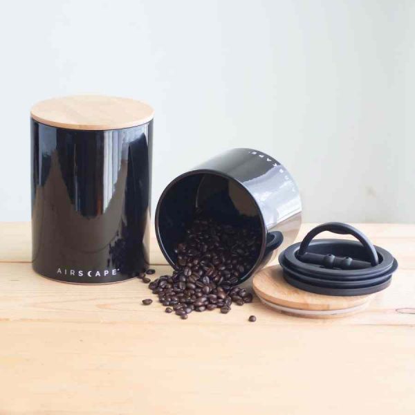 Recipiente de armazenamento em cerâmica Airscape® com design planetário, cor obsidiana - Mantenha a frescura dos seus mantimentos - Loja online de qualidade.