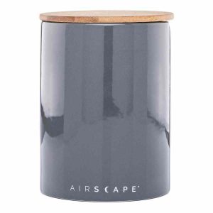 Recipiente de armazenamento de cerâmica Planetary Design Airscape®: elegância em ardósia para preservar frescura dos alimentos.