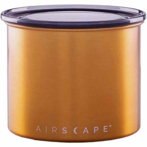 Recipiente de armazenamento em aço inoxidável Airscape® Classic Design Planetário, latão escovado. Mantenha os alimentos frescos por mais tempo! Ideal para a sua cozinha.