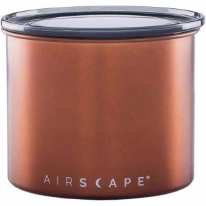 Recipiente de armazenamento em aço inoxidável Airscape® Classic Design Planetário, cobre escovado para manter a frescura dos alimentos. Ideal para a sua cozinha.