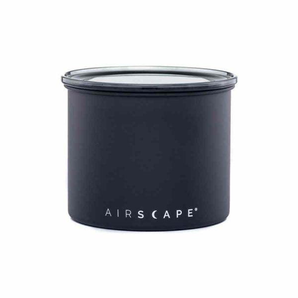 Recipiente de armazenamento clássico em aço inoxidável Airscape® Planetary Design, cor carvão. Mantenha sua frescura por mais tempo com estilo!
