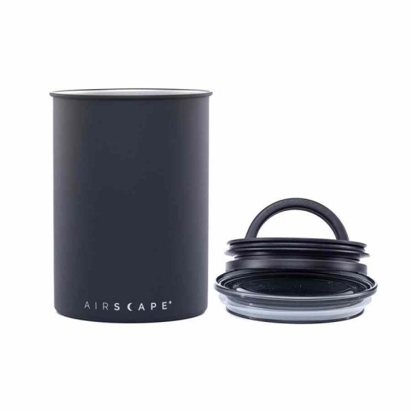 Recipiente de armazenamento em aço inoxidável Airscape® Classic Design Planetário em carvão, ideal para conservar alimentos frescos por mais tempo.
