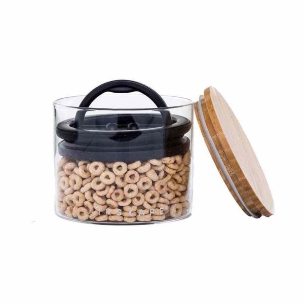 Recipiente de vidro Airscape® de design planetário com tampa de bambu para armazenamento de alimentos frescos. Compre online agora!