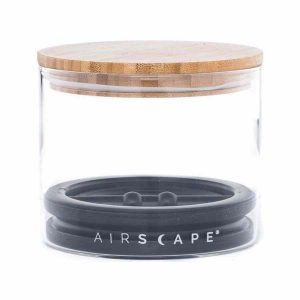 Frasco de vidro Airscape® com tampa de bambu: design planetário premium para frescura prolongada dos alimentos. Compre online agora!