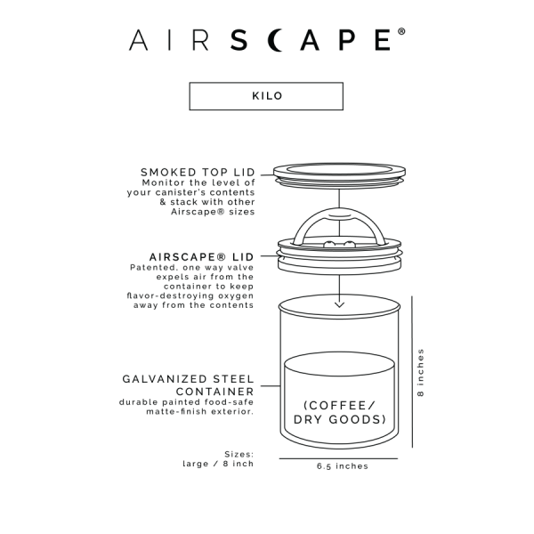 Recipiente de armazenamento Planetary Design Airscape® Kilo - Mantenha a frescura dos seus alimentos garantida com este recipiente inovador. Ideal para a sua despensa!
