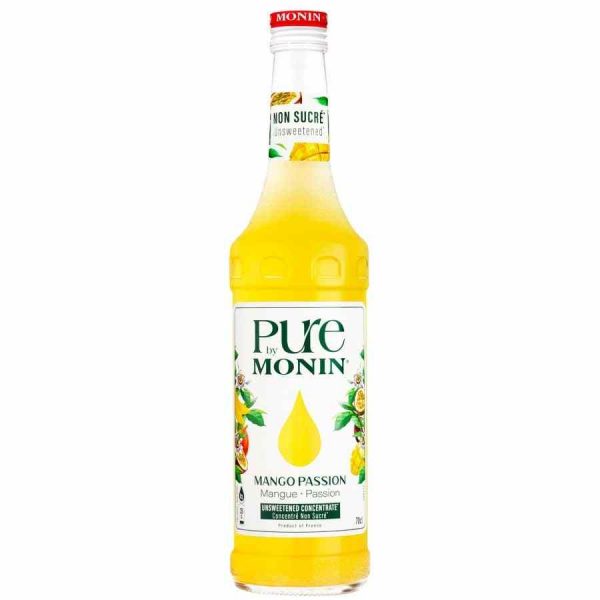 Xarope Pure by Monin Mango Passion sem adição de açúcar 700 ml - Delicioso e natural para as suas bebidas favoritas. Ideal para cocktails e sobremesas!