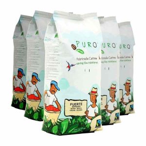 Café Puro Fuerte 9 x 1 kg em grãos - Delícia intensa para os amantes de café. Aroma robusto e sabor encorpado. Compre online agora!
