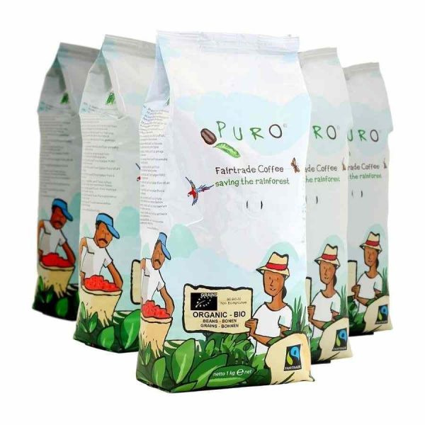 Café em Grãos Puro Orgânico Bio de Qualidade Superior - Pacote com 9 x 1 kg para Compra Online. Delicie-se com este Café Sustentável e Aromático!