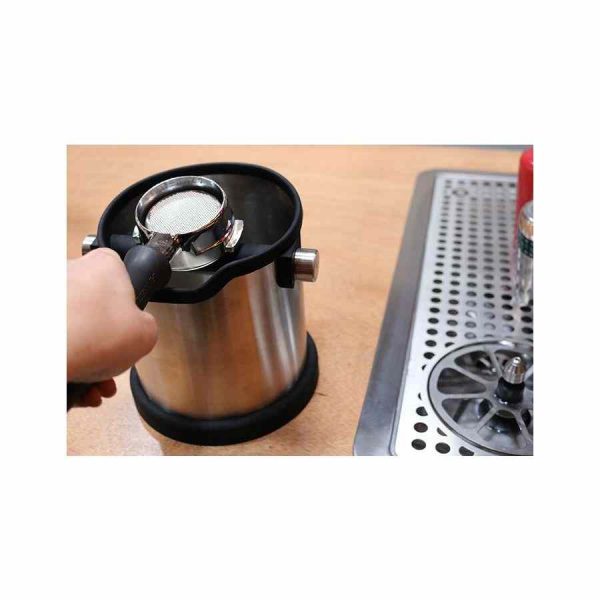 Caixa de batida profissional em aço inoxidável Rhinowares para café - Prático e durável para preparar café de qualidade em casa!