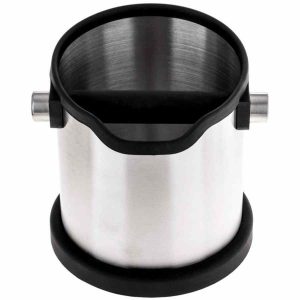 Caixa de batida profissional em aço inoxidável Rhinowares para café - durável e elegante para a sua cafetaria.