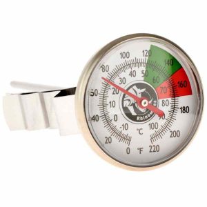 Termômetro de leite curto Rhinowares 130 mm para precisão na arte do café - Compre online e eleve sua experiência barista!