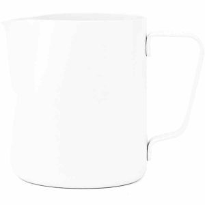 Jarro de leite Stealth Rhinowares branco: o acessório perfeito para espuma de leite cremosa. Adquira já este item de qualidade superior!