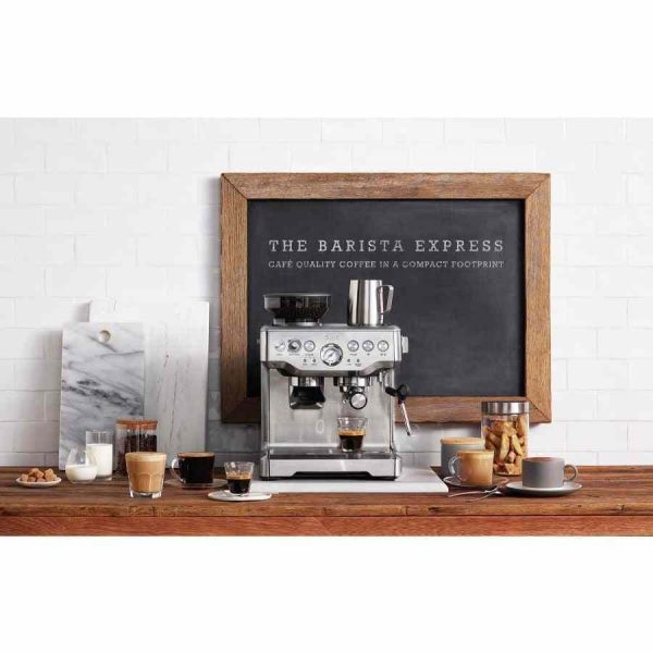 Máquina de café expresso Sage The Barista Express, prata. Prepara cafés perfeitos em casa. Ideal para amantes de café exigentes. Compre já!