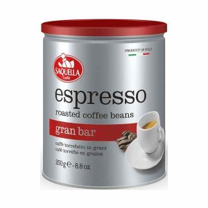 Café em grãos Saquella Espresso Gran Bar de 250 g - Aroma intenso e sabor irresistível para os amantes de café. Compre online agora!