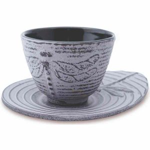 Xícara de Chá de Ferro Dragonfly com Porta-copos em Cristal - 100 ml, Elegância e Sofisticação para seu Chá. Compre Online!