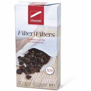 Filtros de chá Shamila em papel de alta qualidade - Conjunto de 100 unidades. Aproveite o sabor do chá com praticidade!