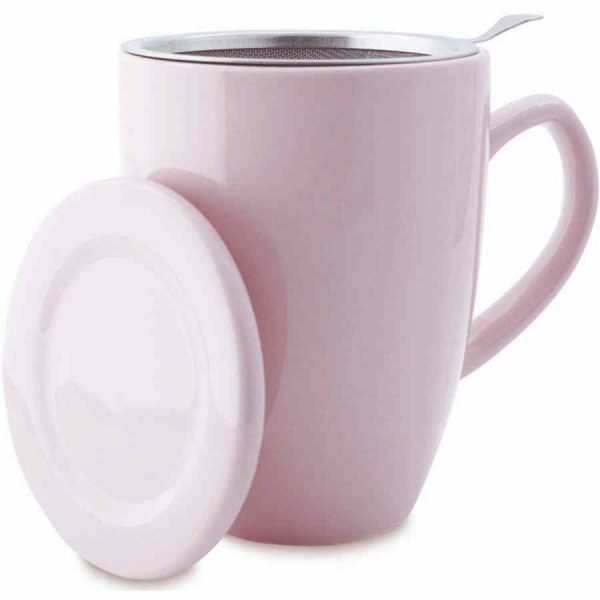 Caneca de Chá Shamila com Filtro e Tampa, 350 ml - Desfrute do seu chá favorito com esta elegante caneca de cerâmica. Perfeita para os momentos de relaxamento. Compre online!