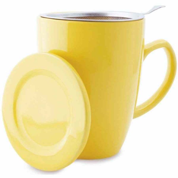 Caneca de Chá Shamila com Filtro e Tampa, 350 ml - Desfrute do seu chá favorito com estilo e praticidade. Com filtro e tampa inclusos.