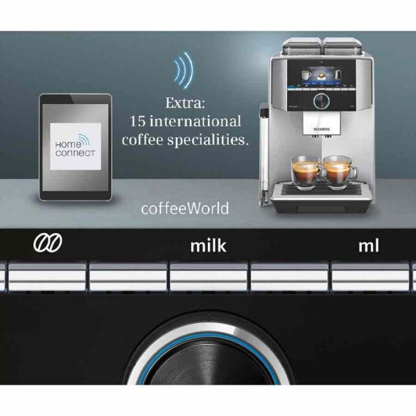 Máquina de café Siemens EQ.9 Plus Connect s700 preta - Desfrute do aroma perfeito com esta máquina de café totalmente automática de alta qualidade. Ideal para os amantes de café exigentes.