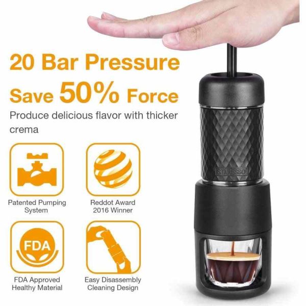 Desfrute do melhor café com a Máquina de Café Expresso Staresso Basic: compatível com cápsulas e café moído. Compre online e saboreie a qualidade!