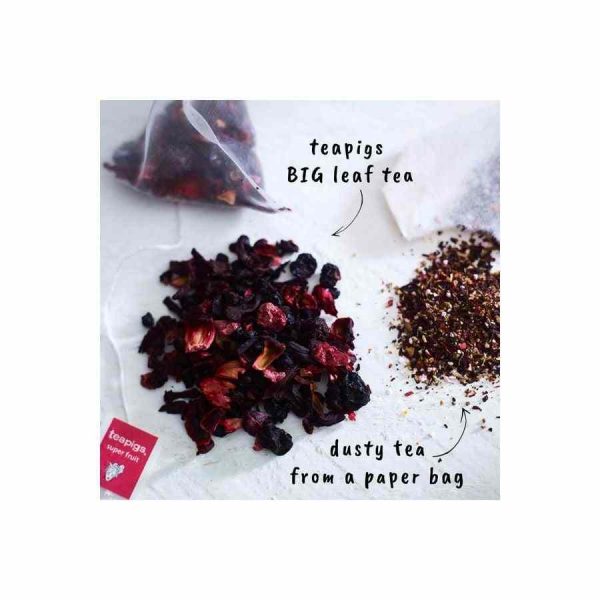 Saquinhos de chá super frutas Teapigs - Descubra o sabor único deste chá excecional com mistura de super frutas. Ideal para momentos especiais. Compre online agora!
