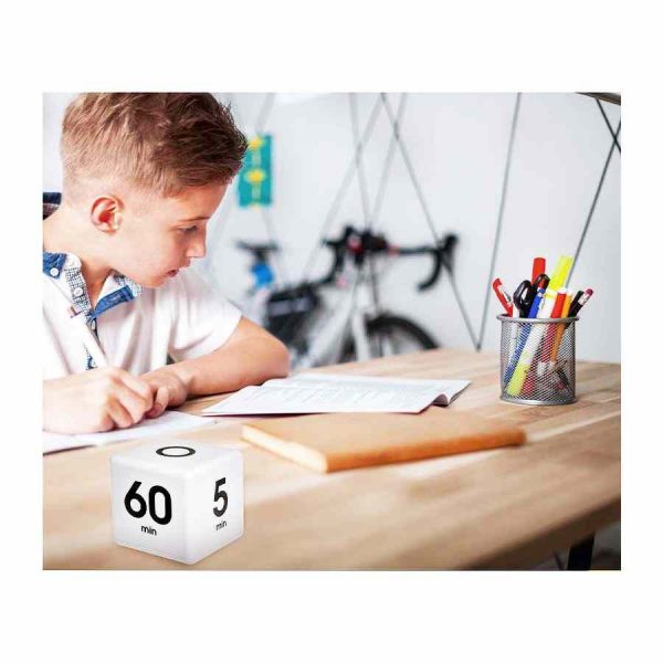 Temporizador digital TFA Cube branco para controle preciso do tempo - Compre agora no nosso site!