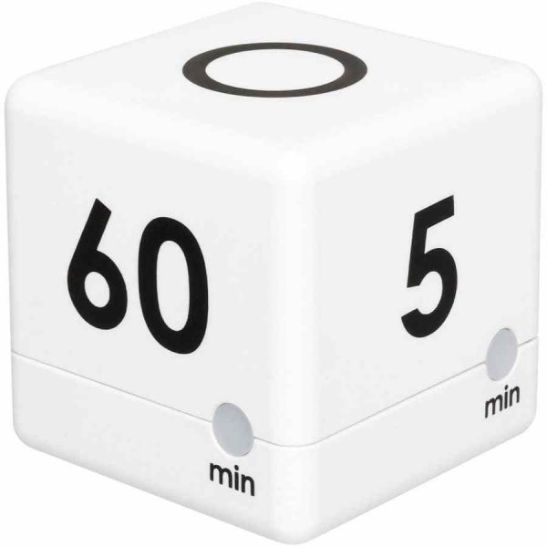 Temporizador digital TFA Cube branco - Controlo preciso do tempo para organizar tarefas com eficiência. Compre agora e simplifique sua rotina diária!