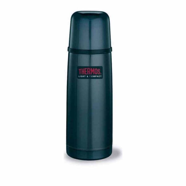 Garrafa térmica FBB 350 ml isolada a vácuo em azul meia-noite para bebidas quentes e frias. Ideal para todas as ocasiões.