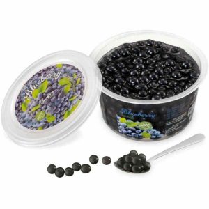 Delicie-se com as Pérolas de Frutas sabor mirtilo da TIFC Boba Bubble Tea, embalagem de 450g. Experimente a qualidade superior!