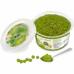 Deliciosas pérolas de frutas com sabor a maçã verde TIFC Boba Bubble Tea, 450g - Ideal para chás e bebidas refrescantes!