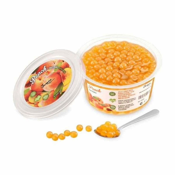 Boba Bubble Tea Pérolas de frutas sabor a pêssego, uma delícia de 450 g para saborear. Compre agora e desfrute desta iguaria exclusiva!