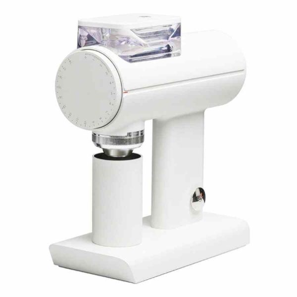 Moedor elétrico Timemore Sculptor 078S branco, para moagem precisa de café fresco. Perfeito para os amantes de café exigentes.
