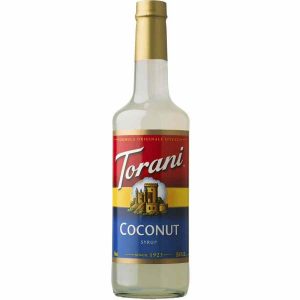 Xarope de Coco Torani 750 ml - Delicioso e versátil xarope de coco para receitas doces e bebidas. Aproveite o sabor natural e adoce seus momentos!