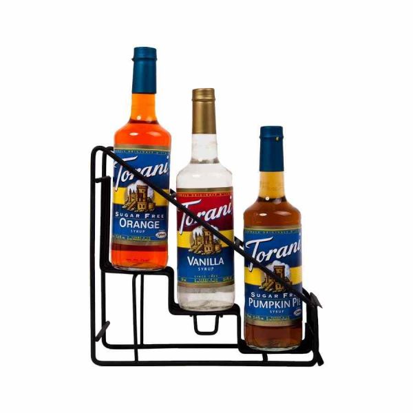 Suporte de metal Torani para 3 frascos de xarope, organização elegante para suas bebidas - Compre online agora!