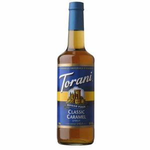 Xarope de Caramelo Clássico Sem Açúcar da Torani 750 ml - Desfrute de sabores intensos sem adicionar açúcar. Ideal para os seus cocktails! Compre online.