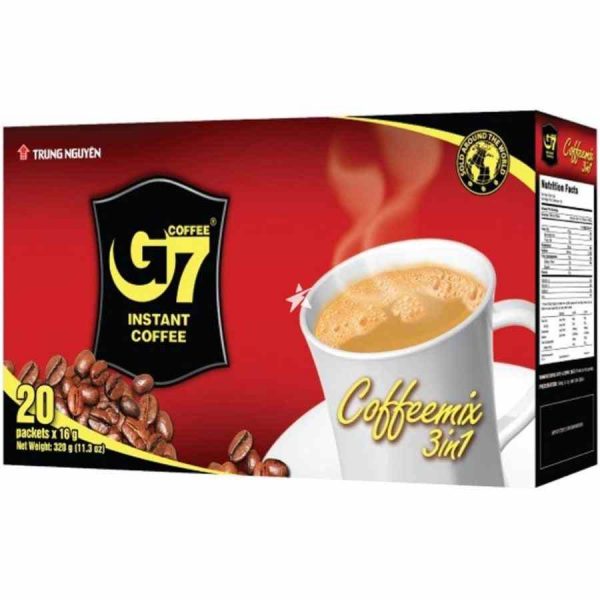 Café instantâneo gourmet Trung Nguyen G7 3 em 1, 20 sachês - Saboreie o melhor café gourmet em casa com praticidade e qualidade premium. Aproveite já!
