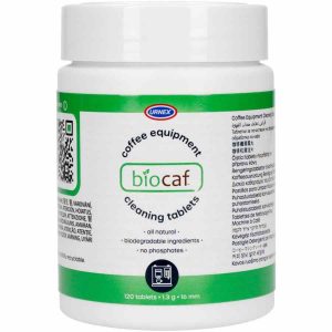Pastilhas de Limpeza de Equipamentos de Café Urnex Biocaf, 120 un - Limpeza profunda para máquinas de café. Garante qualidade e durabilidade.