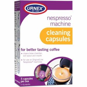 Cápsulas de Limpeza Nespresso Urnex - Pack de 5 unidades de alta qualidade para limpar a sua máquina de café. Garanta já o seu!