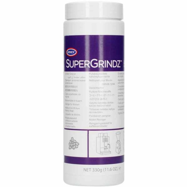 Pastilhas de limpeza para moedor de café Urnex SuperGrindz 330 g - Mantenha o seu moedor limpo e a funcionar na perfeição com este produto de 330 g de alta qualidade.