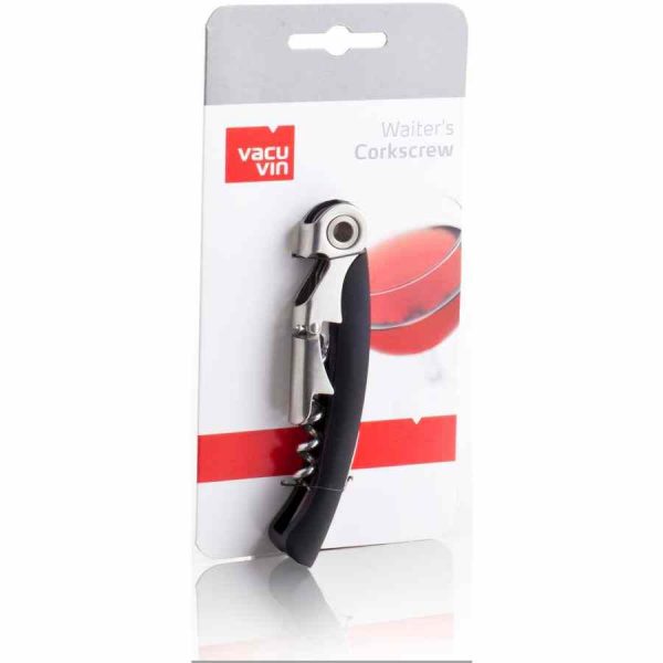 Abra facilmente as suas garrafas com o Saca-rolhas de dobradiça dupla Vacu Vin de qualidade superior. Uma adição elegante à sua coleção de utensílios de cozinha!