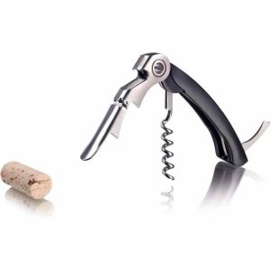 Saca-rolhas de dobradiça dupla Vacu Vin para abrir garrafas com elegância e facilidade. O complemento ideal para os apreciadores de vinho.