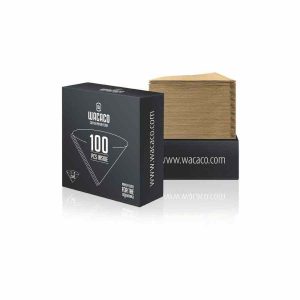 Pacote de 100 Filtros de Papel Wacaco Cuppamoka para uma extração perfeita do café. Acessório de qualidade para café fresco em casa.