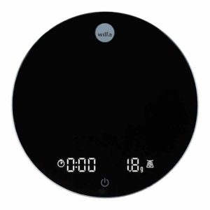 Balança de precisão Wilfa BLACK KS1B-T2: pesagem precisa e design elegante para suas necessidades de medição. Ideal para uso doméstico. Compre já!