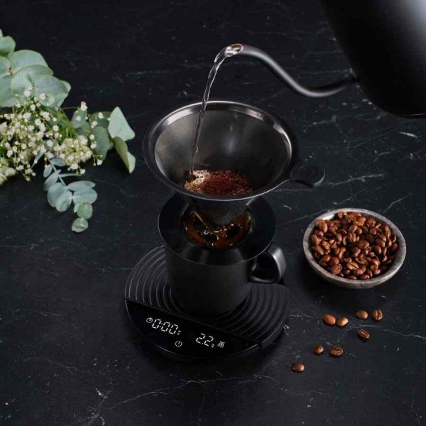 Moedor de café uniforme Wilfa WSFBS-200B com escala de precisão para café fresco perfeito em casa. Ideal para os amantes de café exigentes.