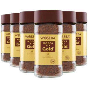 Café Instantâneo Woseba Mocca Fix Gold 6 x 100 g - Aprecie o sabor premium deste café instantâneo de alta qualidade!