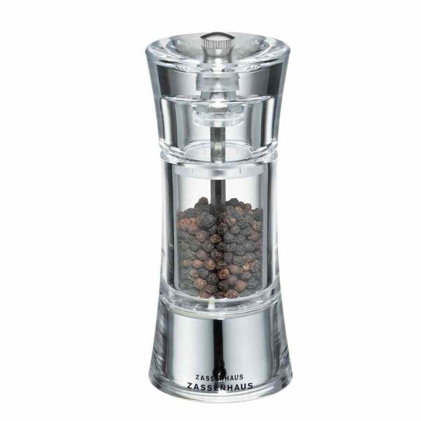 Moinho de pimenta acrílico Zassenhaus Aachen - Moagem perfeita para temperar com qualidade superior